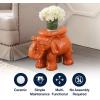 JONATHAN Y TBL1007C White Elephant 14.25″ Ceramic Indoor/Outdoor Garden Stool Coastal, Contemporary, Transitional, Patio, Garden Room, Bathroom, Living Room, Orange(Orange)