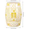 JONATHAN Y TBL1013B Double Happiness 18″ Chinoiserie Ceramic Drum Indoor/Outdoor Garden Stool Bohemian, Coastal, Classic, Cottage,Traditional, Patio, Garden, Bathroom, Living Room, Yellow/White(Yellow/White)