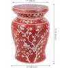 JONATHAN Y TBL1017C Cherry Blossom 17.75″ Ceramic Indoor/Outdoor Garden Stool Coastal, Contemporary, Transitional, Patio, Garden Room, Bathroom, Living Room, Green/White(Red/White)