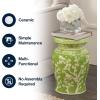 JONATHAN Y TBL1017C Cherry Blossom 17.75″ Ceramic Indoor/Outdoor Garden Stool Coastal, Contemporary, Transitional, Patio, Garden Room, Bathroom, Living Room, Green/White(Green/White)