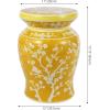 JONATHAN Y TBL1017C Cherry Blossom 17.75″ Ceramic Indoor/Outdoor Garden Stool Coastal, Contemporary, Transitional, Patio, Garden Room, Bathroom, Living Room, Green/White(Yellow/White)