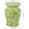JONATHAN Y TBL1017C Cherry Blossom 17.75″ Ceramic Indoor/Outdoor Garden Stool Coastal, Contemporary, Transitional, Patio, Garden Room, Bathroom, Living Room, Green/White(Green/White)