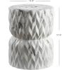 JONATHAN Y TBL1021A 17.5″ White Marble Finish Ceramic Garden Stool