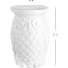 JONATHAN Y TBL1023A Groovy Owl 17.5″ Ceramic Indoor/Outdoor Garden Stool Traditional, Cottage, Classic, Bohemian, Side Table, Plant Stand, Spill-Proof, Living Room, Garden Room, Patio, White
