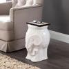 JONATHAN Y TBL1026A Orla 18.5″ Modern Bohemian Elephant Ceramic Indoor/Outdoor Garden Stool Modern, Bohemian, Mid-Century, Classic, Traditional, Cottage, Patio, Garden, Bathroom, Living Room, White(White)