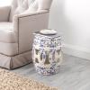 JONATHAN Y TBL1027A Lucky Coins 16″ Chinese Ceramic Drum Indoor/Outdoor Garden Stool Bohemian, Coastal, Classic, Cottage, French Country, Patio, Garden Room, Bathroom, Living Room, Blue/White(Blue/White)