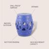 JONATHAN Y TBL1027A Lucky Coins 16″ Chinese Ceramic Drum Indoor/Outdoor Garden Stool Bohemian, Coastal, Classic, Cottage, French Country, Patio, Garden Room, Bathroom, Living Room, Blue/White(Matte Blue)