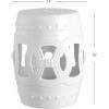 JONATHAN Y TBL1027A Lucky Coins 16″ Chinese Ceramic Drum Indoor/Outdoor Garden Stool Bohemian, Coastal, Classic, Cottage, French Country, Patio, Garden Room, Bathroom, Living Room, Blue/White(White)