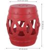 JONATHAN Y TBL1027A Lucky Coins 16″ Chinese Ceramic Drum Indoor/Outdoor Garden Stool Bohemian, Coastal, Classic, Cottage, French Country, Patio, Garden Room, Bathroom, Living Room, Blue/White(Matte Red)
