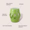 JONATHAN Y TBL1027A Lucky Coins 16″ Chinese Ceramic Drum Indoor/Outdoor Garden Stool Bohemian, Coastal, Classic, Cottage, French Country, Patio, Garden Room, Bathroom, Living Room, Blue/White(Matte Green)