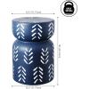 JONATHAN Y TBL1029A Kiri 18″ Modern Bohemian Arrow Pattern Drum Indoor/Outdoor Garden Stool, Navy/White