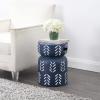 JONATHAN Y TBL1029A Kiri 18″ Modern Bohemian Arrow Pattern Drum Indoor/Outdoor Garden Stool, Navy/White