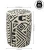 JONATHAN Y TBL1030A Rafi 17.75″ Transitional Bohemian Geometric Drum Garden Stool, Cream for Patio, Porch, Backyard(Black/Cream)