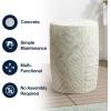 JONATHAN Y TBL1030A Rafi 17.75″ Transitional Bohemian Geometric Drum Garden Stool, Cream for Patio, Porch, Backyard(Cream)