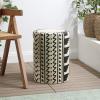 JONATHAN Y TBL1031A Yoli 18″ MidCentury Modern Geometric Drum Garden Stool, Cream/Black