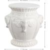 JONATHAN Y TBL1037A Anita 18″ Classic Vintage Ceramic Indoor/Outdoor 4-Elephant Garden Stool, Bohemian, Coastal, Cottage, Traditional, Spill-Proof, Living Room, Garden Room, Patio, White(White)