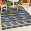JONATHAN Y Ticking Stripe Reversible Washable Indoor Outdoor Area Rug 8X10 Cream/Navy, Janus Classic Coastal for Backyard, Patio, Porch, Easy-Cleaning, Pet-Friendly, Non-Shedding (SVH104A-8)(3’11” x 6′ (Rectangular))