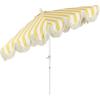 JONATHAN Y UMB1001 Collins 9 ft. Classic Cottage Tassel Market Patio Umbrella with Auto-Tilt, Crank, Wind Vent and UV Protection(Mustard Yellow/White/Cream)