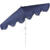 JONATHAN Y UMB1001 Collins 9 ft. Classic Cottage Tassel Market Patio Umbrella with Auto-Tilt, Crank, Wind Vent and UV Protection(Navy/Blue)