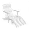 JONATHAN Y ADK1000D Saranac 2-Piece Traditional Rustic Acacia Wood Adirondack Chair with Detachable Ottoman Classic, Coastal, Cottage, Vintage, Farmhouse, White(White)