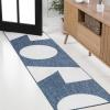 JONATHAN Y Abstract Two-Tone Indoor Outdoor Area Rug 8X10 Navy/Cream, Lucian Modern Geometric for Backyard, Patio, Porch, Easy-Cleaning, High Traffic, Pet-Friendly, Non-Shedding (TSN302B-8)(Navy/Cream)