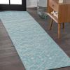 JONATHAN Y Aksil Moroccan Beni Souk Gray/Cream Runner Rug, 2×8, Bohemian, Scandinavian, Easy-Cleaning for Living Room, Bedroom, Kitchen, Pet Friendly, Non-Shedding (MOH208C-28)(Turquoise/Cream)