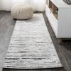JONATHAN Y Batten Stripe Gray/Black Runner Rug 2X8 ft, Modern for Living Room, Bedroom, Kitchen, Office, Easy-Cleaning, High Traffic, Pet-Friendly, Non-Shedding SOR204B-28(Gray/Black)