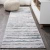JONATHAN Y Batten Stripe Gray/Black Runner Rug 2X8 ft, Modern for Living Room, Bedroom, Kitchen, Office, Easy-Cleaning, High Traffic, Pet-Friendly, Non-Shedding SOR204B-28(Gray/Turquoise)