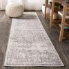 JONATHAN Y Bohemian Ferro Filigree Blue Runner Rug, 2×8, Vintage, Casual, Transitional, Easy-Cleaning for Living Room, Bedroom, Kitchen, Pet Friendly, Non-Shedding (BMF108B-28)(Gray/Dark Gray)