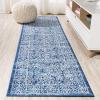 JONATHAN Y Bohemian Ferro Filigree Blue Runner Rug, 2×8, Vintage, Casual, Transitional, Easy-Cleaning for Living Room, Bedroom, Kitchen, Pet Friendly, Non-Shedding (BMF108B-28)(Blue)