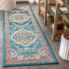 JONATHAN Y Boho Vintage Blue/Yellow Runner Rug, 2×8, Bohemian Flair Chic Medallion, Floral Easy-Cleaning High Traffic, for Living Room, Bedroom, Kitchen, Non Shedding (BMF102A-28)(Blue/Yellow)