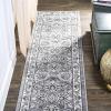 JONATHAN Y Cherie French Cottage Black/Cream Runner Rug, 2×8, Vintage, Bohemian, Easy-Cleaning for Living Room, Bedroom, Kitchen, Pet Friendly, Non-Shedding (MDP505D-28)(Gray/Cream)