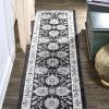 JONATHAN Y Cherie French Cottage Black/Cream Runner Rug, 2×8, Vintage, Bohemian, Easy-Cleaning for Living Room, Bedroom, Kitchen, Pet Friendly, Non-Shedding (MDP505D-28)(Black/Cream)
