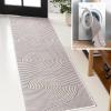 JONATHAN Y Curve Stripe Reversible Washable Indoor Outdoor Area Rug 8X10 Dark Gray/Cream, Arielle Mid-Century Modern for Backyard, Patio, Porch, Easy-Cleaning, Pet-Friendly, Non-Shedding (SVH109A-8)(Dark Grey/Cream)