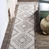 JONATHAN Y Diamond Tribal Medallion Indoor Outdoor Runner Rug 2X8 Black/Ivory, Marokko for Backyard, Patio, Porch, Easy-Cleaning, High Traffic, Pet-Friendly, Non-Shedding (SMB127F-28)(Beige/Brown)