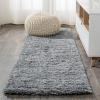 JONATHAN Y Groovy Solid Shag Light Beige Runner Rug, 2×8, Transitional, Contemporary, Easy-Cleaning for Living Room, Bedroom, Kitchen, Pet Friendly, Non-Shedding (CLD100D-28)(Grey)