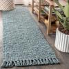 JONATHAN Y Handwoven Jute Fringe Natural Indoor Area Rug, 8×10, Pata, Bohemian, Rustic, Cottage, Easy-Cleaning for Living Room, Bedroom, Kitchen, Non-Shedding (NRF103A-8)(Blue/Gray)