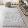 JONATHAN Y Ifrane Berber Stripe Gray/Cream Runner Rug, 2×8, Geometric, Bohemian, Casual, Easy-Cleaning for Living Room, Bedroom, Kitchen, Pet Friendly, Non-Shedding (MOH301B-28)(Gray/Cream)