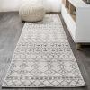 JONATHAN Y Izil Moroccan Beni Souk Gray/Cream Runner Rug, 2×8, Bohemian, Scandinavian, Easy-Cleaning for Living Room, Bedroom, Kitchen, Pet Friendly, Non-Shedding (MOH209B-28)(Cream/Gray)