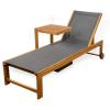 JONATHAN Y LNG1100A-2SET Trabuco Coastal Modern Acacia Wood Mesh 3-Position Outdoor Chaise Lounge Set with Side Table Transitional, Classic, Minimalist, Traditional, Contemporary, Dark Gray/Teak Brown(Dark Gray/Teak Brown)