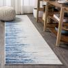 JONATHAN Y Linear Modern Half-Stripe Blue/Cream Runner Rug, 2×8, Contemporary, Transitional, Easy-Cleaning for Living Room, Bedroom, Kitchen, Pet Friendly, Non-Shedding (CTP112A-28)(Blue/Cream)