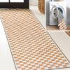 JONATHAN Y Machine Washable Indoor Area Rug 8X10 Dark Blue/White, Ainsley Modern Cottage Checkerboard for Living Room, Bedroom, Kitchen, Office, Easy-Cleaning, Pet-Friendly, Non-Shedding WSH126C-8(Gold/Cream)