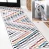 JONATHAN Y Machine Washable Indoor Area Rug 8X10 Dark Blue/White, Ainsley Modern Cottage Checkerboard for Living Room, Bedroom, Kitchen, Office, Easy-Cleaning, Pet-Friendly, Non-Shedding WSH126C-8(Multi-colored)