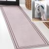 JONATHAN Y Machine Washable White/Gray Indoor Area Rug 8X10 ft, Sloane Classic 2-Stripe Border for Living Room, Bedroom, Kitchen, Office, Easy-Cleaning, Pet-Friendly, Non-Shedding WSH125B-8(Light Purple/Dark Purple)