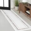 JONATHAN Y Marble Pattern High-Low Silver/White Indoor Area Rug, 8×10, Athens Classic Border, Easy-Cleaning for Living Room, Bedroom, Kitchen, Pet Friendly, Non-Shedding (CAR102A-8)(Silver/Gold)