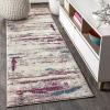JONATHAN Y Modern Abstract Brushstroke Cream/Blue Indoor Area Rug, 5×8, Contemporary POP, Transitional, Easy-Cleaning for Living Room, Bedroom, Kitchen, Pet Friendly, Non-Shedding (CTP102C-5)(Cream/Pink)