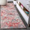 JONATHAN Y Modern Abstract Pink/Orange Indoor Area Rug, 8×10, Contemporary POP, Transitional, Easy-Cleaning for Living Room, Bedroom, Kitchen, Pet Friendly, Non-Shedding (CTP108C-8)(Blue/Red)