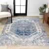 JONATHAN Y Modern Boho Vintage Cream/Blue Indoor Area Rug, 8×10, Bohemian, Traditional, Easy-Cleaning for Living Room, Bedroom, Kitchen, Pet Friendly, Non-Shedding (MDP203A-8)(4′ x 6′ (Rectangular))