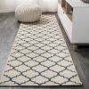 JONATHAN Y Ogee Trellis Indoor Outdoor Runner Rug 2X8 Gray/Teal, Arabesque for Backyard, Patio, Porch, Easy-Cleaning, High Traffic, Pet-Friendly, Non-Shedding (SMB122B-28)(Beige/Navy)