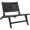 JONATHAN Y PAT2000A Leo Mid-Century Modern Wood Armless Outdoor Patio Chair Contemporary, Bohemian, Coastal, Transitional, Rustic, Natural(Black)